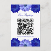 青色フローラブライダルシャワーレジストリ エンクロージャーカード (正面)