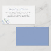 青色フローラベビーシャワー表示シャワーエンクロージャC エンクロージャーカード (正面/裏面)