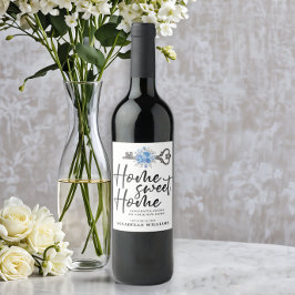 青色フローラ水彩鍵不動産仲介業者閉品 ワインラベル