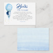 青色フローラ金ゴールドベビーシャワーブックベビー 名刺 (正面/裏面)