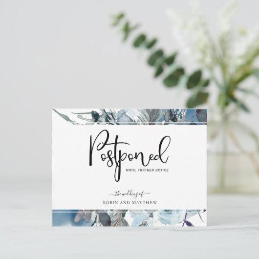 青色フローラ、結婚延期の発表 ポストカード (スタンド正面)