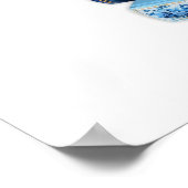 青色フローラA新しいチャプターブライダルシャワー標識 ポスター (角)