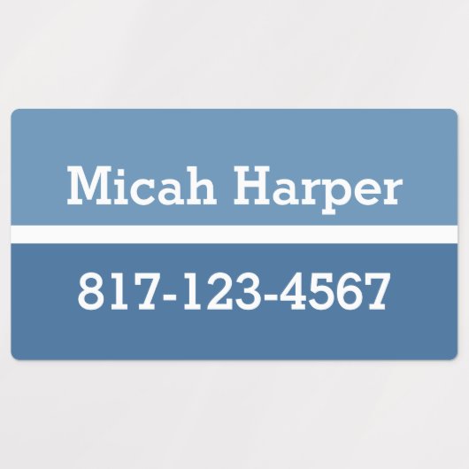 青色ブロック粘着ラベル長方形 ラベル (デザイン1)