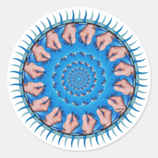 青色プラスチック ラウンドシール (正面)