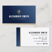 青色プロフェッショナル電気事業 名刺 (正面/裏面)