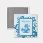 青色ベビーダッキー（アヒルちゃん） マグネット (正面/裏面)