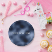 青色メタリックテクスチャお祝いナプキン ペーパープレート (パーティー)