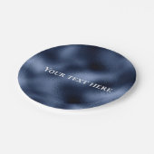 青色メタリックテクスチャお祝いナプキン ペーパープレート (アングル)