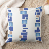 青色モシアックタイルデザインレトロ装飾用クッション クッション (ブランケット)