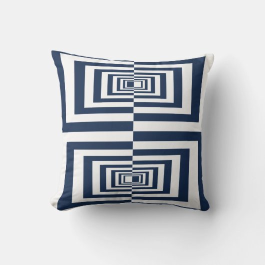 青色モダン幾何学最小主義 クッション (正面)
