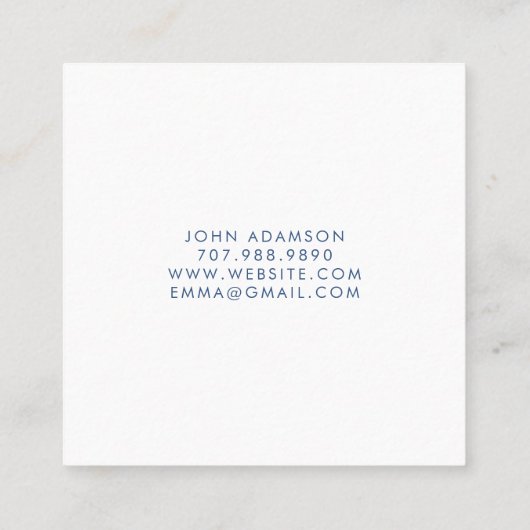 青色モダン抽象芸術ミニマルイヤリング表示カード スクエア名刺 (裏面)