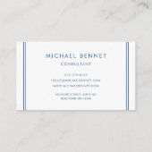 青色モノグラムの金属箔コンサルタント 名刺 (裏面)