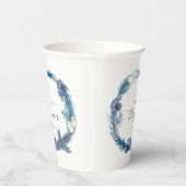 青色リースデザイン |冬バプテスマ紙カップ 紙コップ (右)