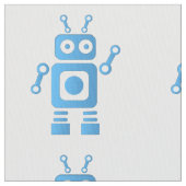 青色レトロロボット ファブリック (クローズアップ)