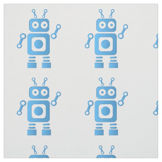 青色レトロロボット ファブリック (見本)