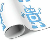 青色レトロロボット ラッピングペーパー (ロールコーナー)