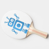 青色レトロロボット 卓球ラケット (横)