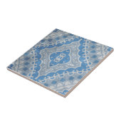 青色ヴィンテージセメント見た幾何学模様 タイル (側面)