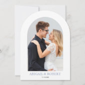 青色ヴィンテージフローラクレストモノグラム結婚の 招待状 (裏面)