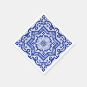 青色亀裂セラミックスタイルアズレジョヴィンテージ スタンダードカクテルナプキン (角)