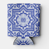 青色亀裂セラミックスタイルアズレジョヴィンテージ 缶クーラー (正面)