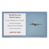 青色代理飛行機旅行代理店 マグネット名刺 (正面)