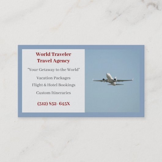 青色代理飛行機旅行代理店 名刺 (正面)