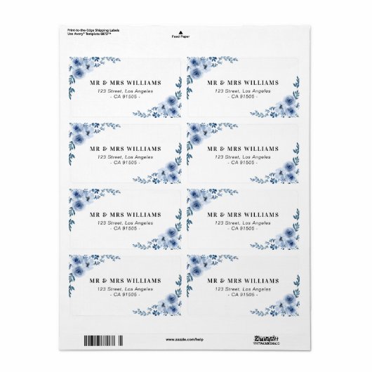 青色住所 シール (フルシート)