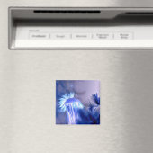 青色光フローラプリント角磁石 マグネット (インサイチュ (食洗機))