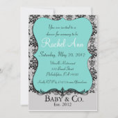 青色児およびCoのシャワーの招待状カード 招待状 (正面)