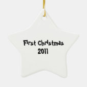 青色児のおもちゃの列車の星のオーナメント セラミックオーナメント (裏面)