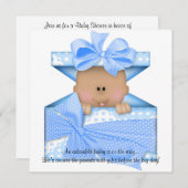 青色児のシャワーの招待状のアフリカ系アメリカ人 招待状 (正面/裏面)