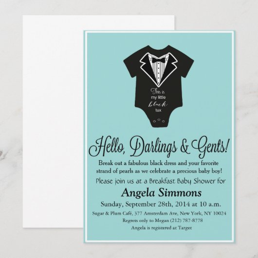 青色児のシャワーの招待状 招待状 (正面/裏面)