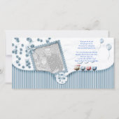 青色児のシャワーはベビーからの写真カード感謝していしています サンキューカード (正面)