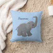 青色児のシャワー象 クッション (ブランケット)