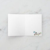 青色児のフクロウのベビーシャワーは感謝していしています サンキューカード (内部)