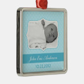 青色児の写真の記念品 メタルオーナメント (右)