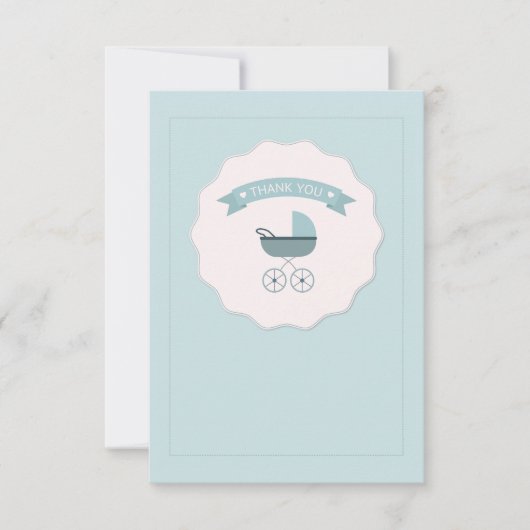 青色児キャリッジはNotecard感謝していしています ノートカード (正面)