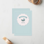 青色児キャリッジはNotecard感謝していしています ノートカード (正面/裏面インサイチュ)