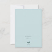 青色児キャリッジはNotecard感謝していしています ノートカード (裏面)