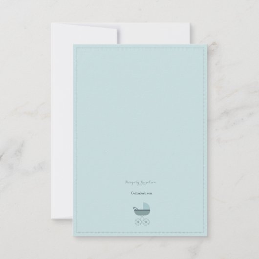 青色児キャリッジはNotecard感謝していしています ノートカード (裏面)