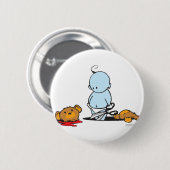 青色児ボタン 缶バッジ (正面&裏面)