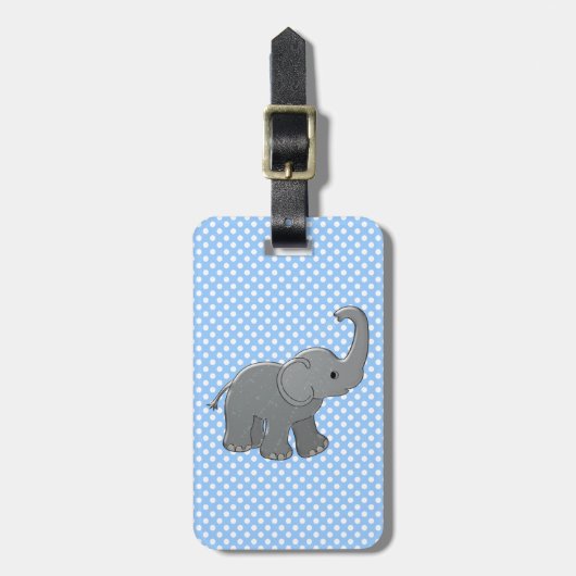 青色児象 ラゲッジタグ (正面縦)