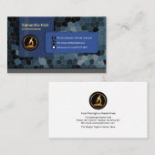 青色六角化学結晶金ゴールド顕微鏡 名刺 (正面/裏面)