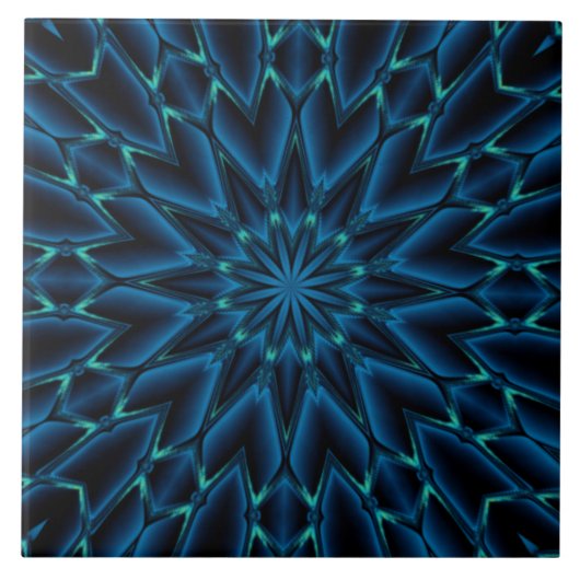 青色化粧用セラミックタイル タイル (正面)