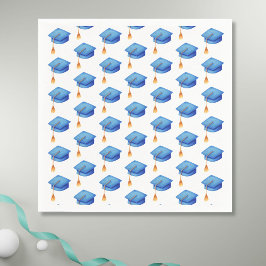 青色卒業キャップパーソナライズされた卒業ナプキン スタンダードカクテルナプキン