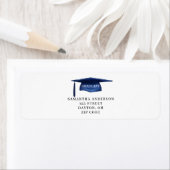 青色卒業キャップ差出人住所ラベル ラベル (インサイチュ)