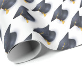 青色卒業キャップ ラッピングペーパー (ロールコーナー)