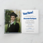 青色卒業式キャップカウボーイブーツ装置 招待状 (内部)