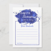 青色卒業 |絵を描（ばちゃばちゃ）跳ねるグラードパーティーアドバイス 招待状 (正面)